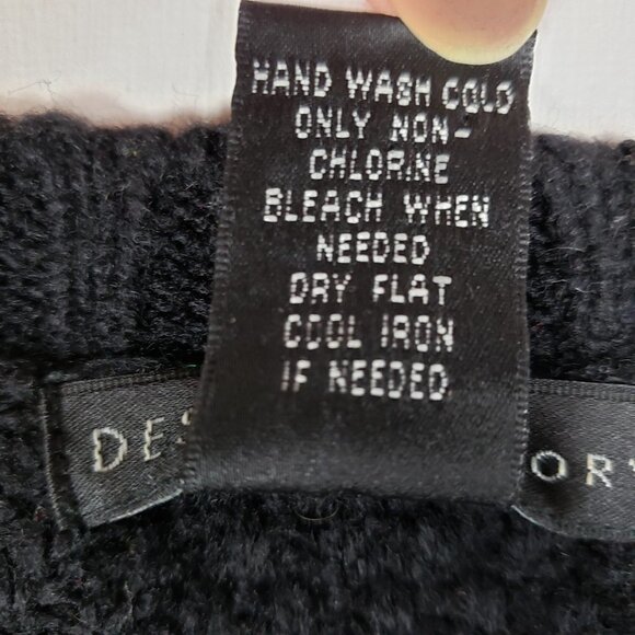 Design History Jewel Shoulder Sweater Black Knit Bling Iridescent Studded Size S - Picture 6 of 6